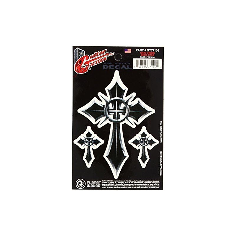 Planet Waves Guitar Tattoo "Gray Cross"