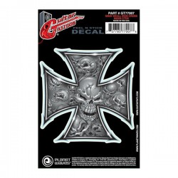 Planet Waves gutiar tattoo "Grey Skull Iron Cross"